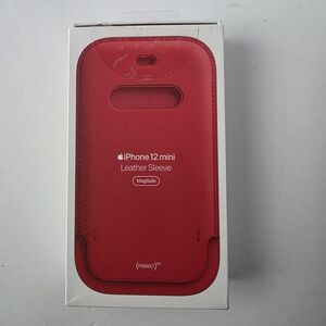 Apple iPhone 12 Mini Leather Sleeve - Red MagSafe